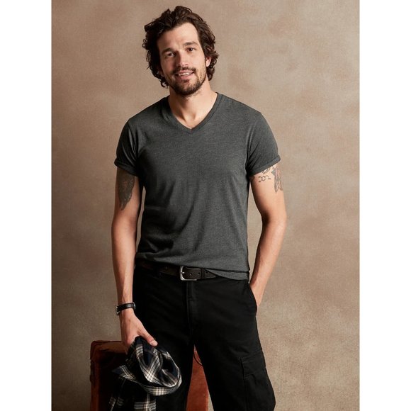 Banana Republic Other - Banana republic Mens premium wash t-shirt charcoal Dark Gray Size XL